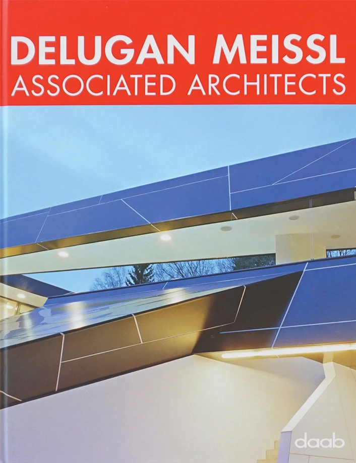 Book cover showing Delugan Meissl Associated Architects; modern blue-glass building.