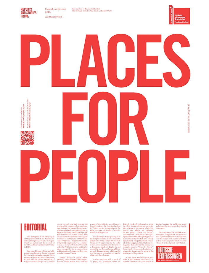 Poster featuring bold red text PLACES FOR PEOPLE on a white background.