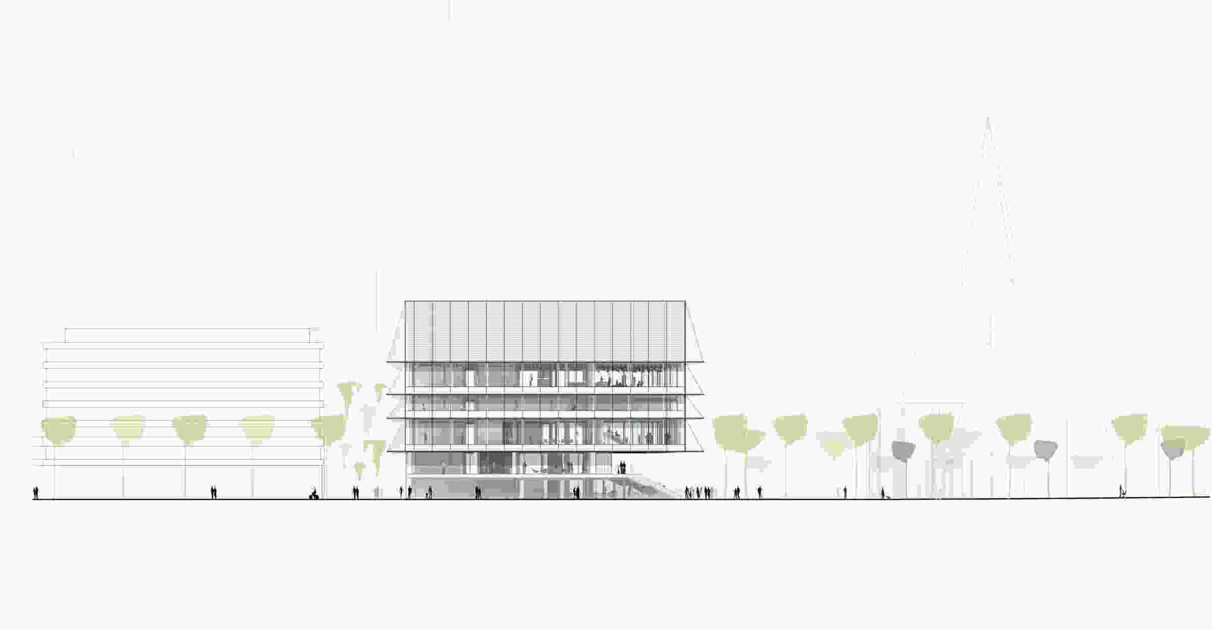 508 DMAA Haus für Film und Medien plan elevation north west