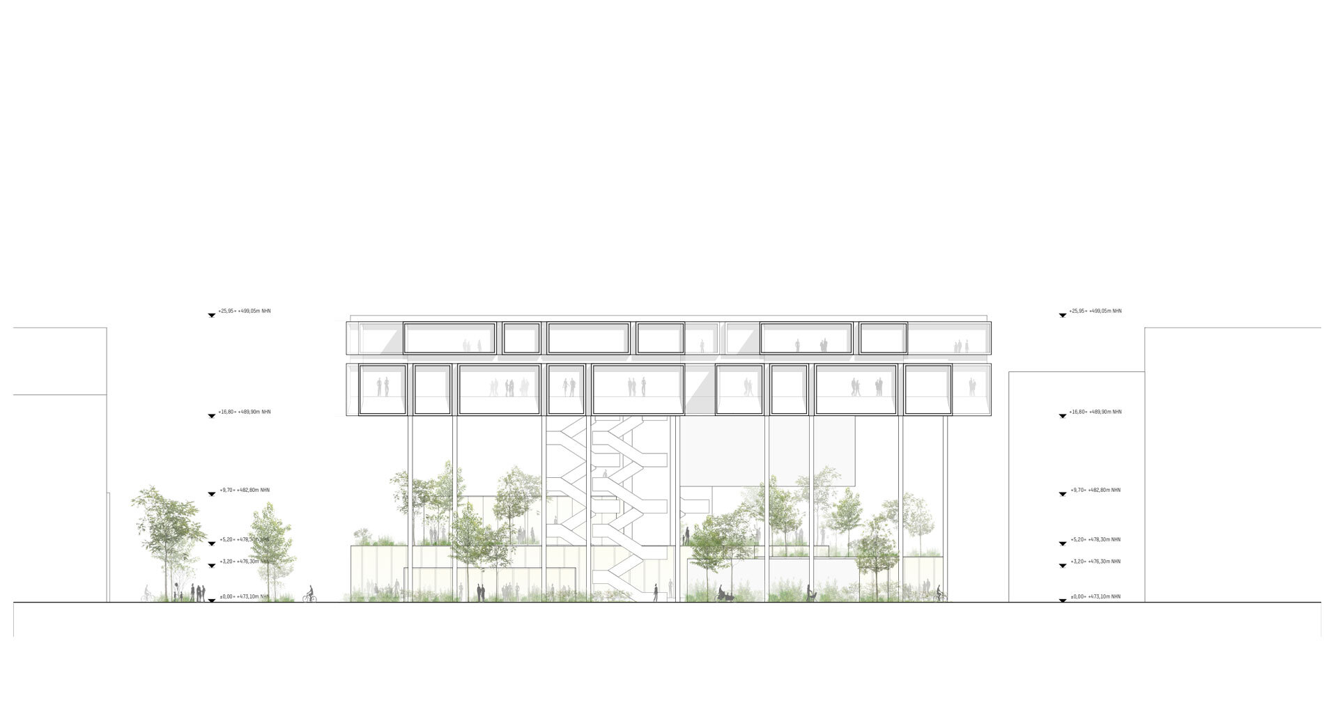 536 DMAA TUM IT Garching plan elevation east