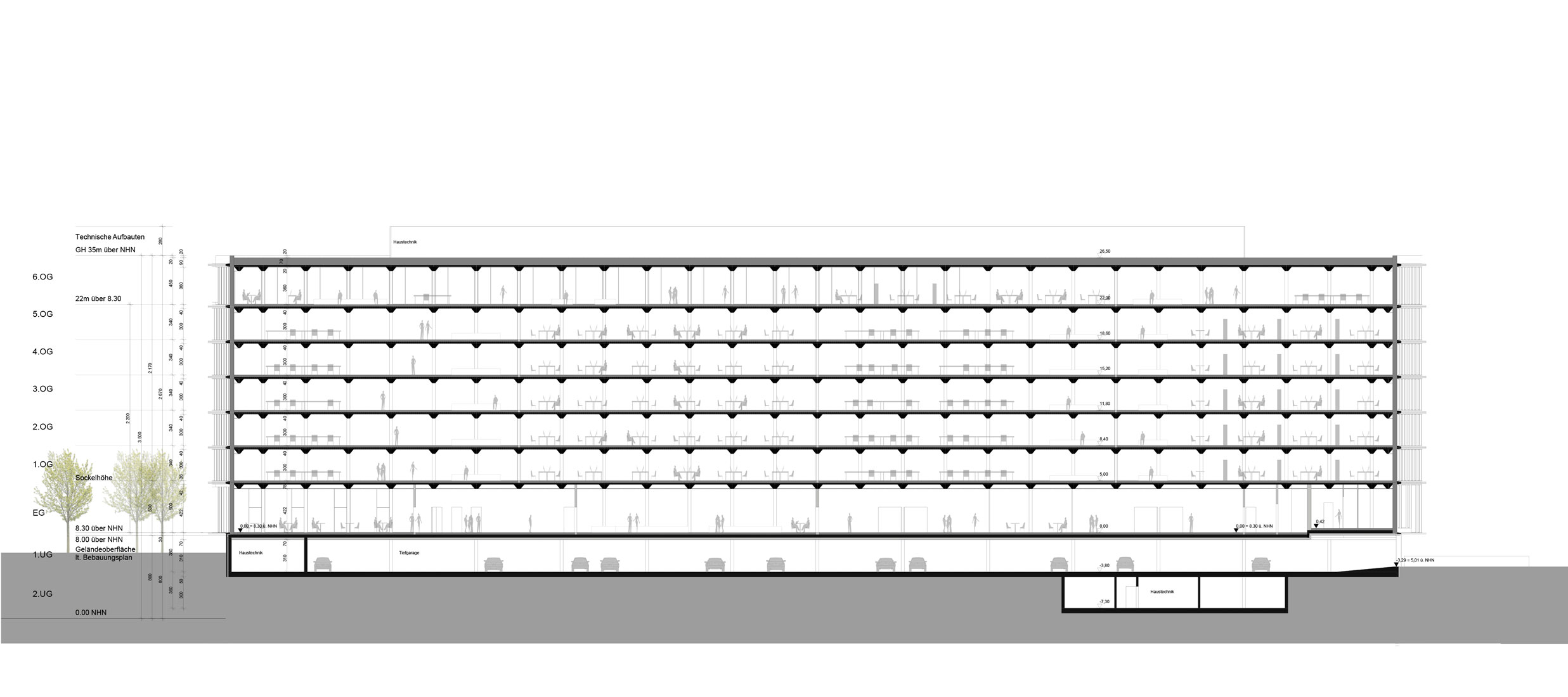 566 dmaa MSC Headquarter Hamburg plan 06 longitudinal section