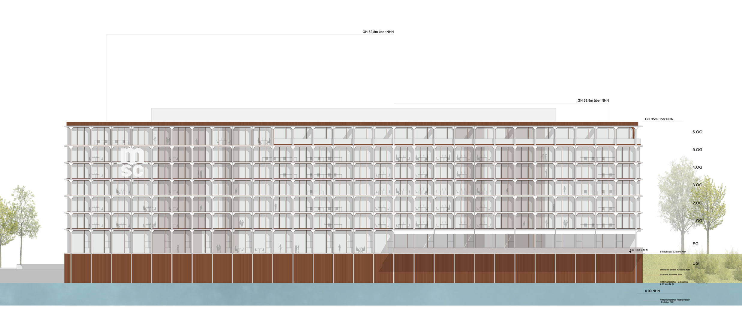 566 dmaa MSC Headquarter Hamburg plan 07 elevation ericusgraben